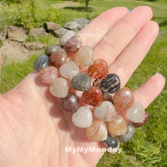 Four Season Phantom Quartz Heart Bracelet 12mm - Picture 1 of 4